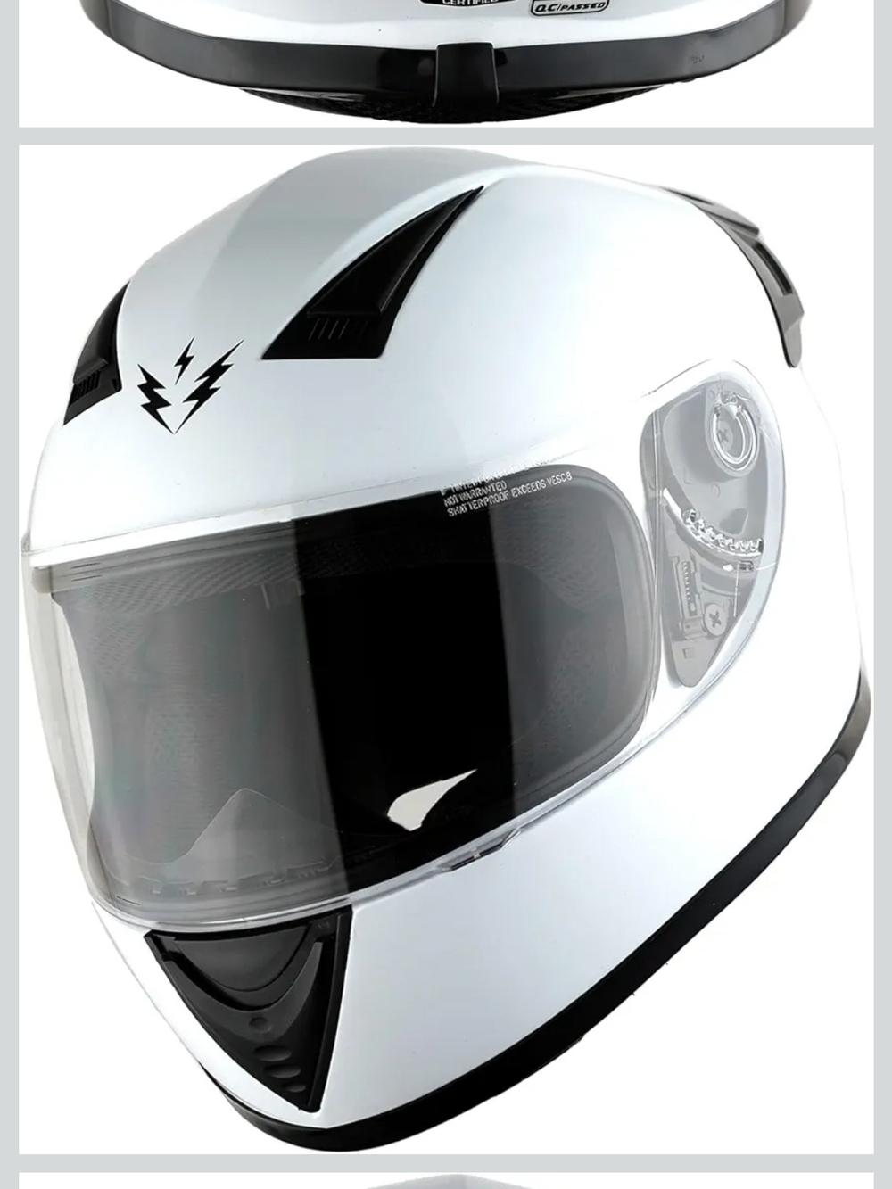 1Storm Youth Kids Motorcycle White Kids Full-Face Helmet - DOT Certified